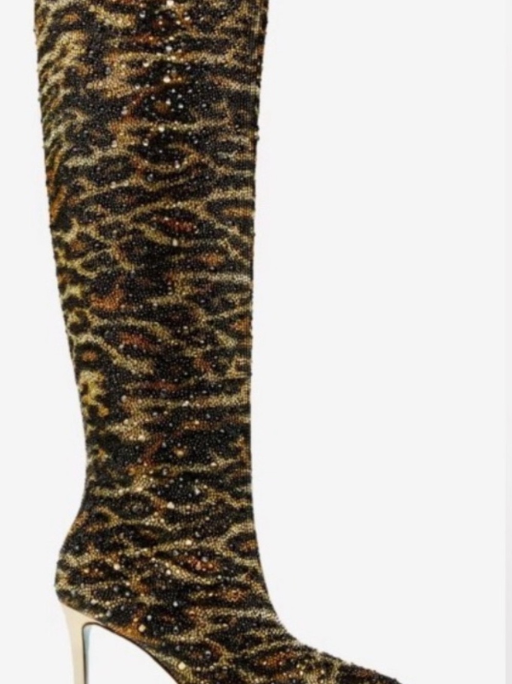 Betsey Johnson Leopard Sparkle Lolah Boot - Brown/Gold - NIB Size 7.